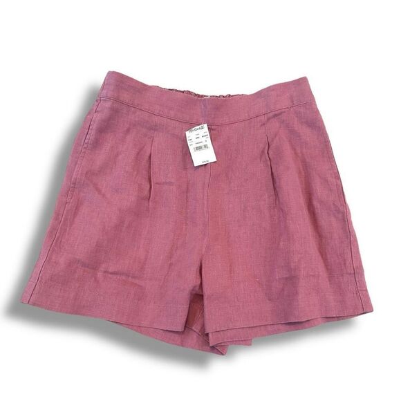 Madewell 100% Linen Flat Front E Back Pull On Shorts Women's - Picture 2 of 13